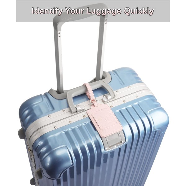3-pak bagagemærker til kufferter, bagageetiketter, mikrofiberlæder, stærk, holdbar, mærkbar, rejsemærker til bagage, rejsetilbehør, lig Lichee Light Pink 2.7 x 4.2 inch/6.8 x 10.7 cm
