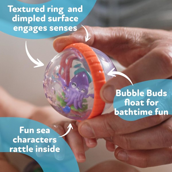 Bubbly Buds Interaktivt Badelegetøjssæt - (4-pak) Baby Badelegetøj - 6+ Måneder Bubbly Buds