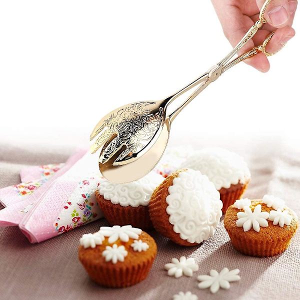 Metallikitchenpihdit, ruoanlaittopihdit, grillipihdit, buffet-salaattipipot, sokeripipot, kultaiset ruokapihdit tarjoiluun, ruoanlaittoon, buffet-salaattiin, jääkuutioon (1 kpl)