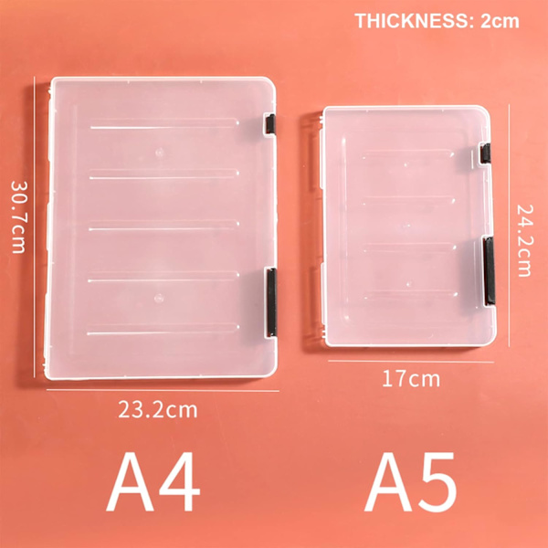 Plastmapp A4 - 3-pack Vattentäta Bärbara Dokumentmappar med Snäpp och Lock för 31×23 cm Papper, Transparent Förvaringsorganisatör Colourful A4  Box File