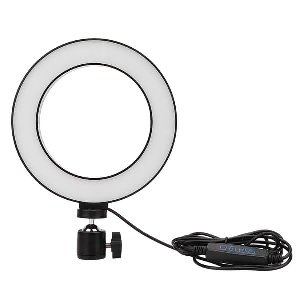 6 tommers LED-ringlys for direktesending, selfie og fylllys, dimbart, 3 lysmoduser