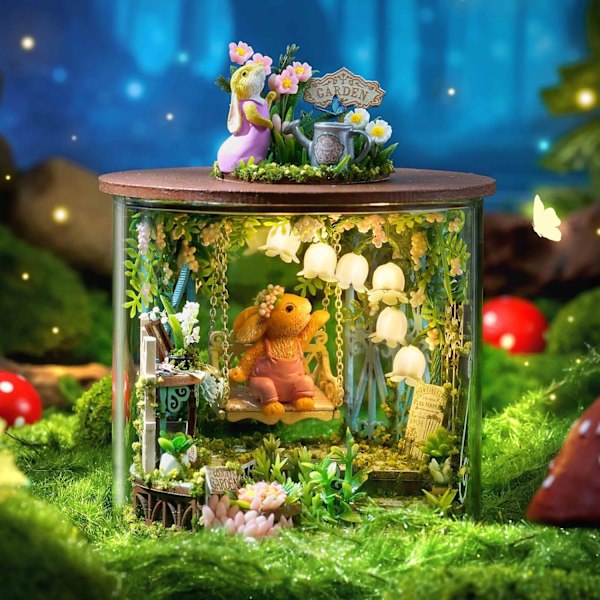 Cuteefun DIY Miniatyrdockhus u201dDrömbflaskanu201d Kit med Dammskydd för Vuxna Hantverk  Present (Feyträdgård) Fairy Garden