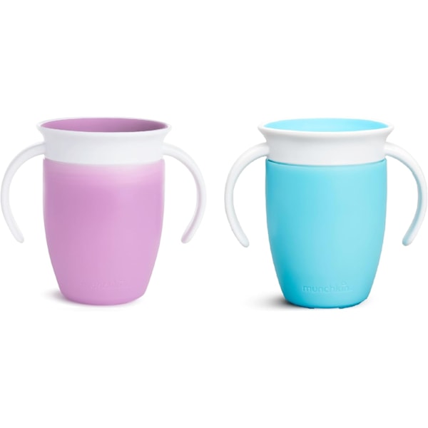 360 Sippy Cup, Harjoittelukuppi Taaperolle, BPA-Vapaa Vauva- ja Taaperokuppi Kahvoilla, Vuotamaton Kuppi, Astianpesukoneenkestävä Vauvakuppi, Vuotamaton Lapsille