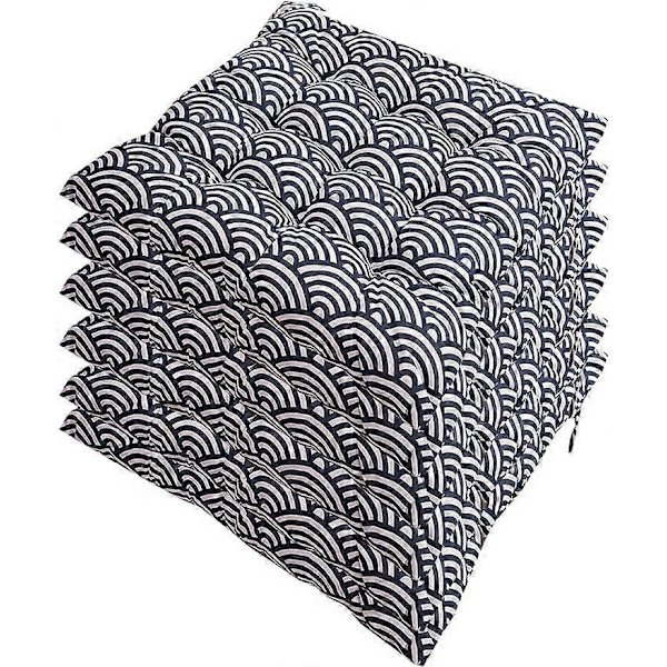 Sett med 6 stolputer 40 x 40, Dekorative puter Stolputer Hageputer, Polyester