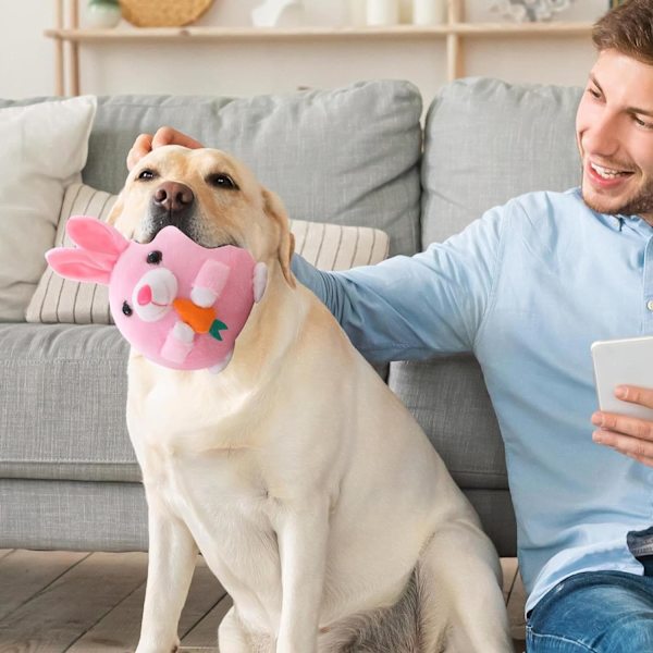 Plyslegetøj til kæledyr, hundebold, hoppende legetøj til kæledyr, katte, små og mellemstore hunde (lyserød)