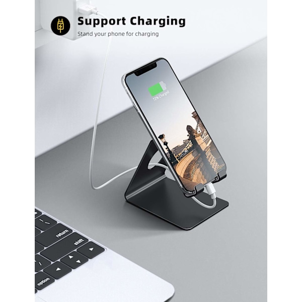 Telefonhållare Kompatibel med iPhone 16 15 14 Pro Max Plus, 13 12 Pro Max Mini, 11 Pro Xs XR X 8 7, HUAWEI, Samsung S23, Smartphones - Svart