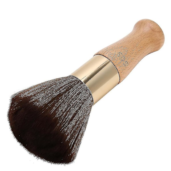 Halsdammborste Rengöring Hår Rakning Borstar Styling Salong Verktyg Med Trähandtag Burly Wood