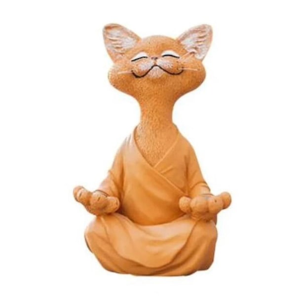 Creative Black Buddha Cat Statue Meditation Yoga Cat Home Decoration