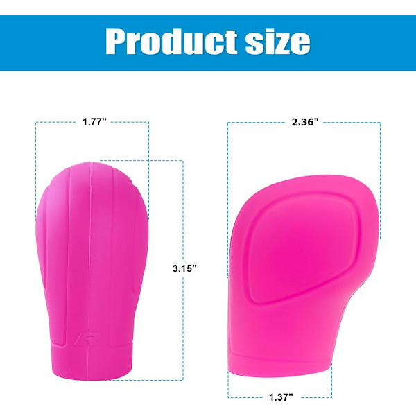 Växelspaksknoppsskydd, elastiskt silikonskydd för automatisk växelspak, universellt halkfritt skydd för växelspaksknopp för män och kvinnor, V Rose Red