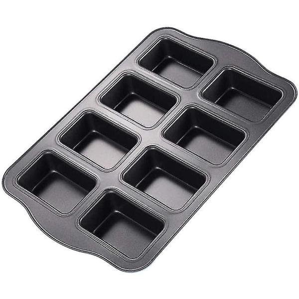 Mini limpform, 8-håls non-stick muffinform, kolståls brownie bakform för ugnsbakning -grå