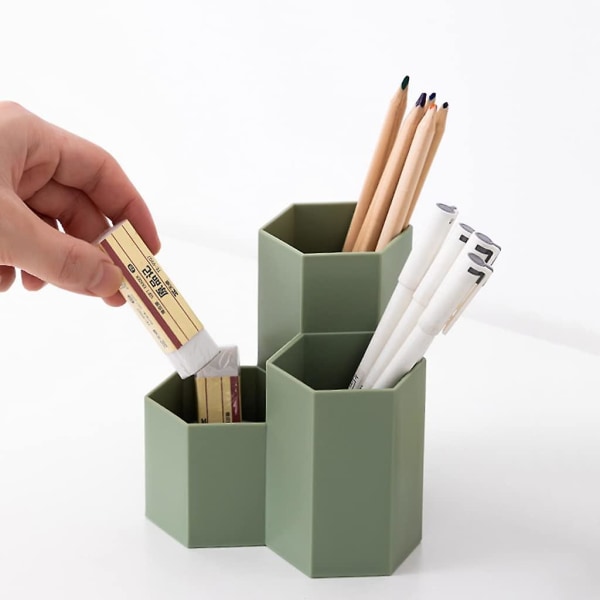 2-pak penneholder til skrivebord og skole (grøn, 3-type)