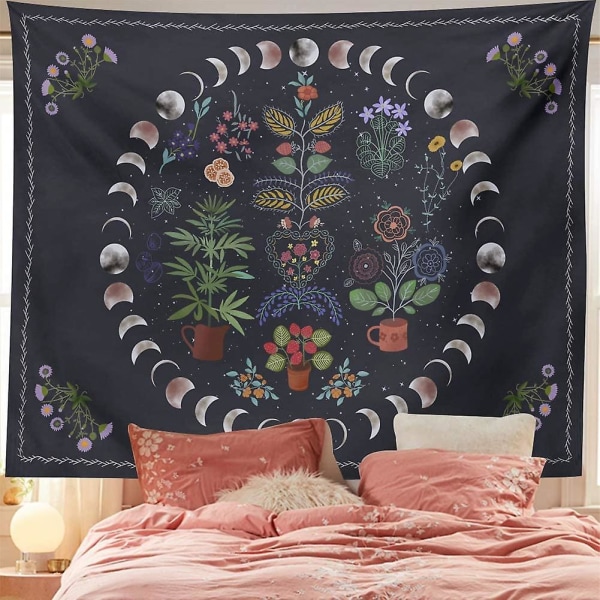 Kukka-aiheiset kasvit Boho-seinävaate Boho Mandala -seinävaate Makuuhuoneen estetiikka Koti