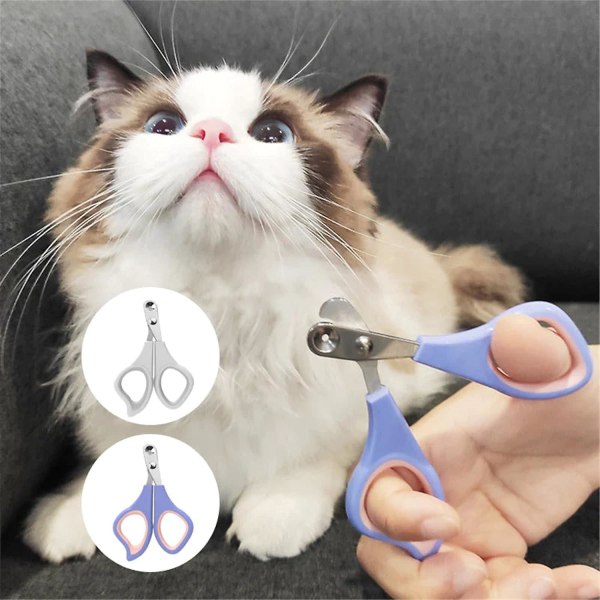 Professionel rundhuls-negleklipper til kæledyr mod ulykker, katte-negleklipper med rund hul, negleklipper til kæledyr og trimmer (lilla pink)