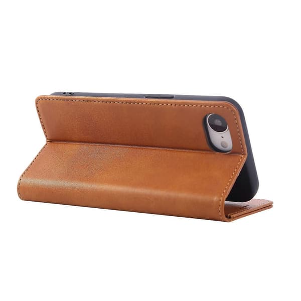 PU læder telefonpung cover til iPhone 16e Brown