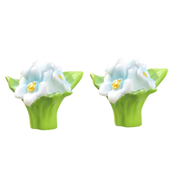 Miniature Blomsterfigur i Potte – 2 Stk. Harpiks – til Dukkehus & Eventyrhave C