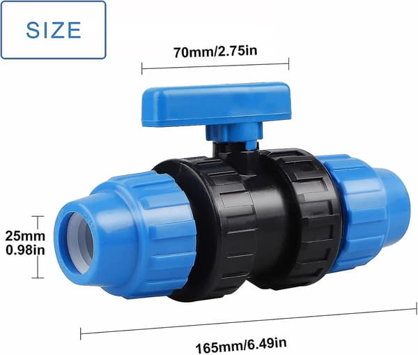 Pp Vandrørsfitting, Pe Rørklemme Kobling, 25mm (Blå)