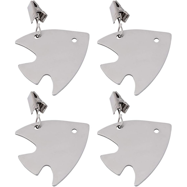 Bordsdukvikter Picknick Bordsdukvikter Bordsdukviktklämmor Utomhus Bordsdukvikter Fisk Klämma på(3st, Silver)