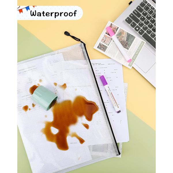 A3 Dokumentmapp Extra Tjock Dragkedja Arkivpåsar Mesh Dragkedja Dokumentplånböcker Mapp Resväska För Kontorsmaterial Och Reseaccessoarer Black A3