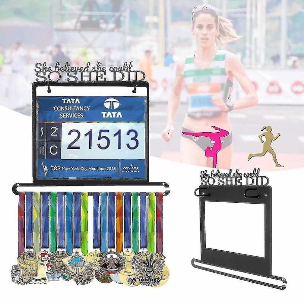 Medalj Display Hanger Rack Marathon Women's Competition Sport