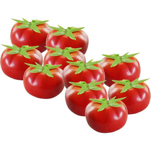 10 stk kunstige tomater falske tomater, naturtro simulering tomat falske frukt grønnsaker