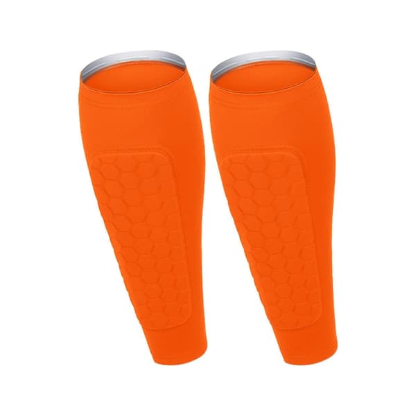 Fodboldbenskinner - med bikagepuder - til fodbold Orange