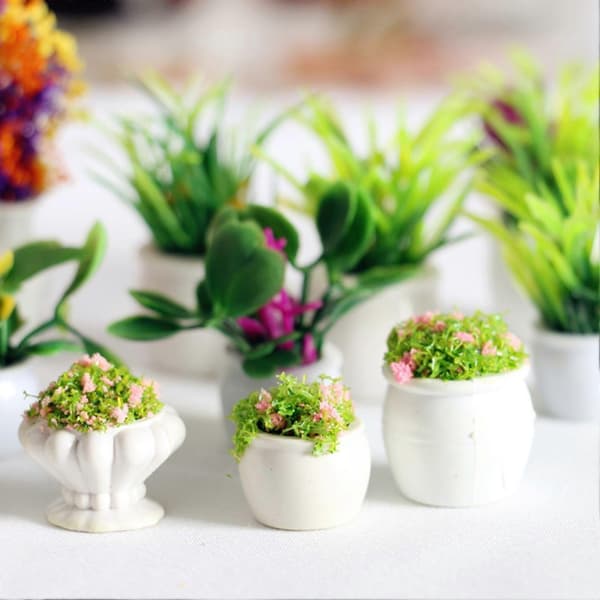 Miniplante til dukkehuse - til terrasseindretning - med plastik D