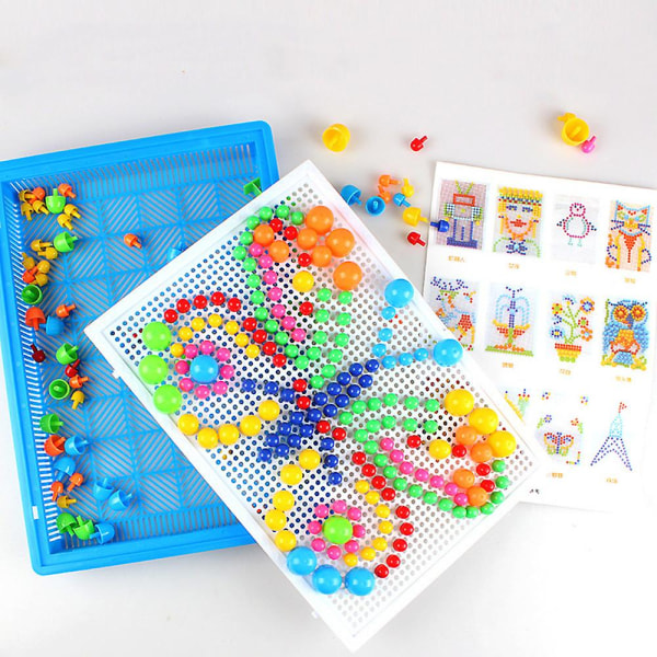 Mosaic Pegging Game Mushroom Plug Board Puslespil Pegboard Børnedagsgaver(yu-1)