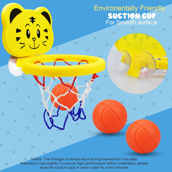 Basketbollskorg Badleksak för 1-3 Åriga Bebisar Badleksak 6 12 Månader Basketbollskorg Leksaks Gåvor 2 3 4 Basketboll Vattenspel Badleksaker Set Present till Bebis tiger