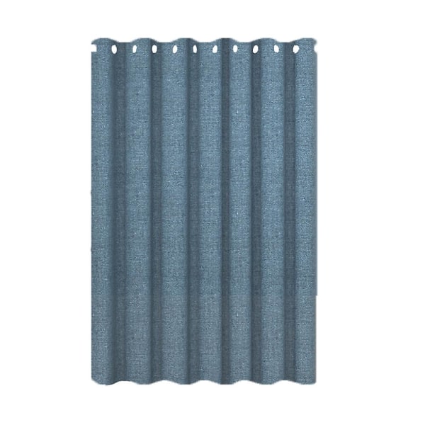Imiteret linned polyester vandtæt badeforhæng og perforeringsfrit hængende gardin blå