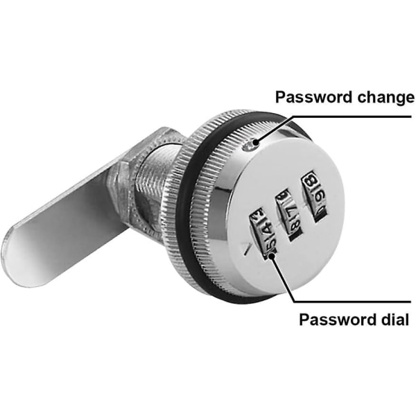 Lösenordslås 3-siffrigt kombinationsdörrlås Stöldskyddsskåp Lås för brevlåda Arkivskåp Badrumsskåp Garderob