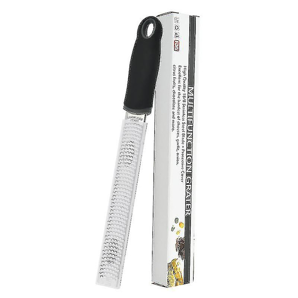 Microplane Zester Grater i svart färg för citrus, parmesan, ingefära, choklad och muskotnöt med fint blad