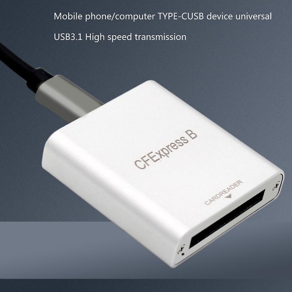 Bärbar aluminium USB 3.1 10gbps Cfexpressminneskort Cfminneskortadapter