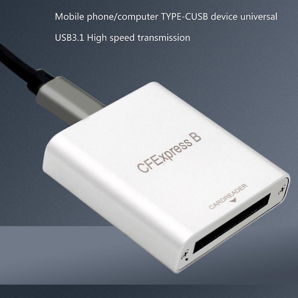 Kannettava alumiininen USB 3.1 10 Gbps Cfexpress-muistikortti Cf-muistikorttisovitin