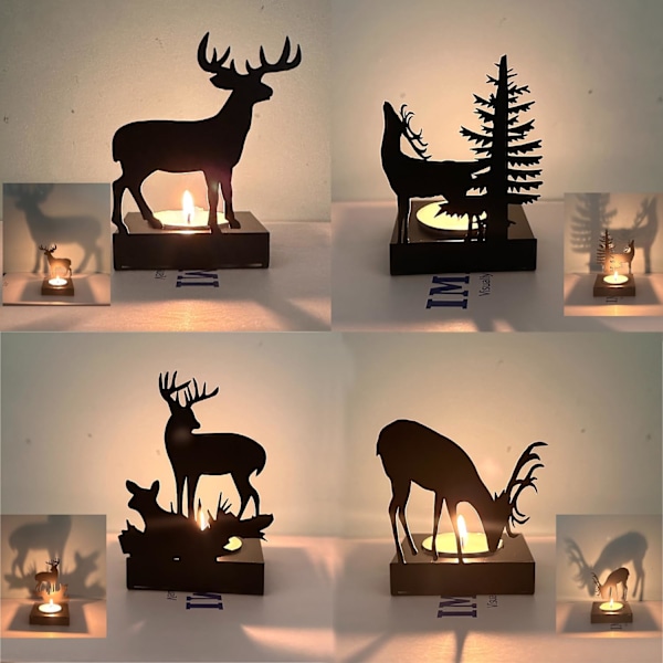 Lysestake, adventskrans, svart for 4 cm, telys, lysinnsats, bordlys, lysestake, metall, moderne, lysestake, blokklys, for 4 pieces