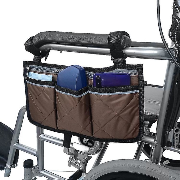 Kørestolstaske med lommer, universal vandtæt armlænssidetaske Kørestolssideopbevaringstaske Armlænspose, 1 stk.