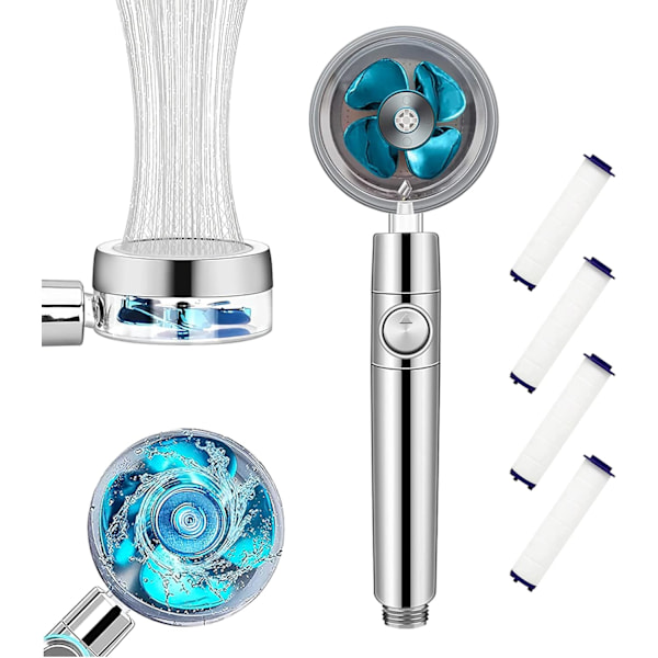 Turbo käsisuihku sininen korkeapaineinen pyörre suihkupää PUSCOBSY Hydro Jet Fan suihkupää 360 asteen kiertävällä turboahdetulla Pr Blue