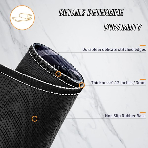 Musematte Gaming Stor Skrivebordsmatte (31,5 x 11,8 x 0,12 tommer) Vaskbar Stor Musematte, Japansk Musematte med Antiskli Gummibase, Utvidet Mo MousPad Y2 XL