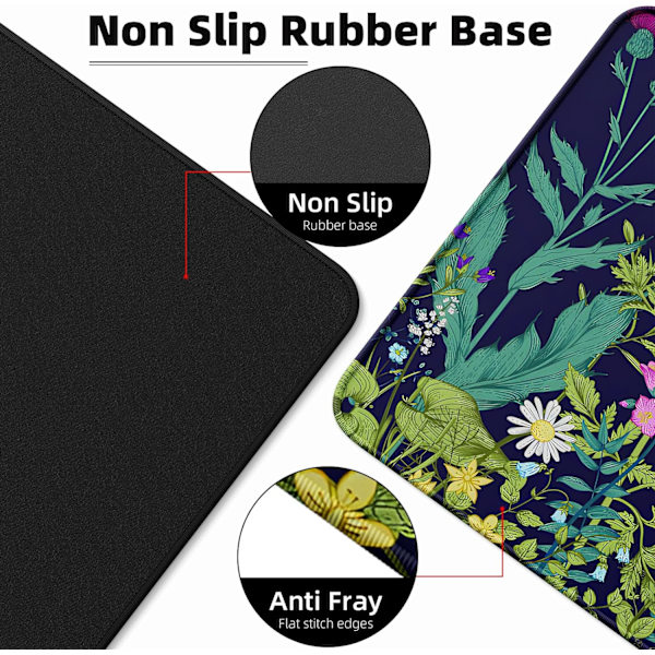 Japansk musmatta (800 * 300 * 3 MM) Utökad stor musmatta skrivbordsunderlägg, sydd kant musmatta, halkfri gummibas, XL spelmusmatta för kontor Weed  Mouse Pad Ink Drawing Mouse Pad  1