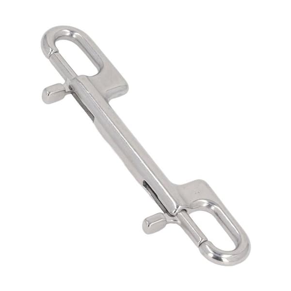 Dobbelt-endet dykkerkarabinhage. Dobbelt-endet boltkarabinhage i rustfrit stål, clips til waders.