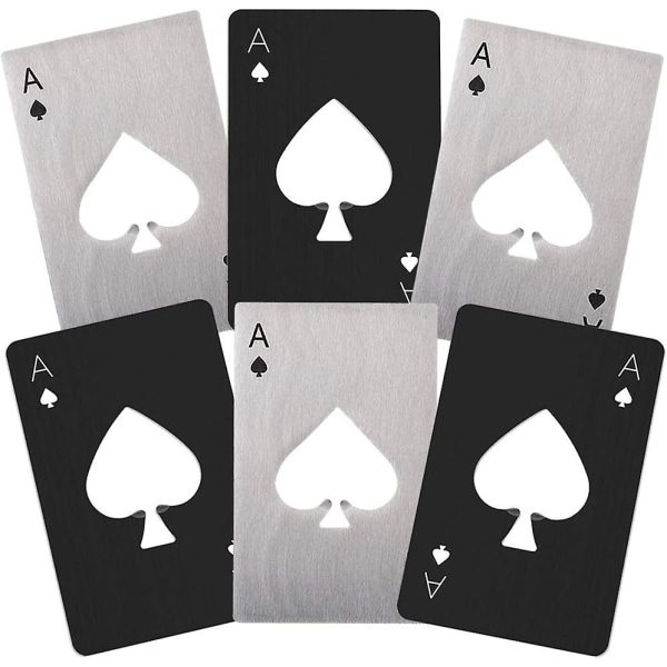 Crday 6 Stk Poker Oplukker, Kreativ Rustfri Stål Oplukker Til Legegave