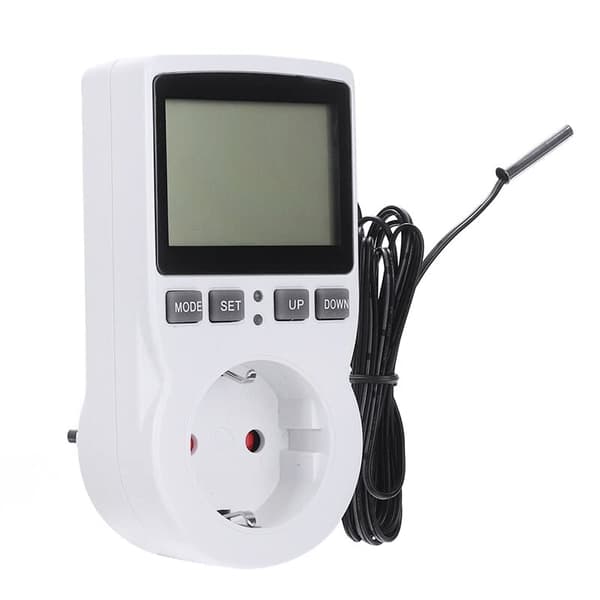 Digital elektrisk temperaturregulator – Programmerbar termostatkontakt (EU) med timer och detektionssond