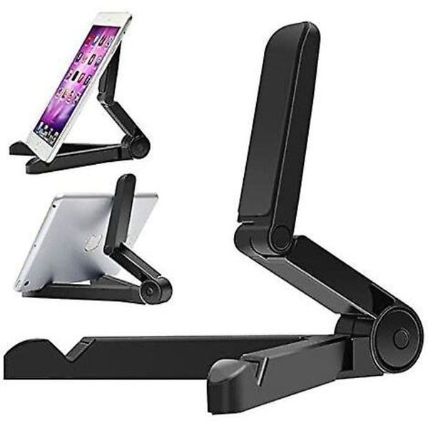 Multivinklet justerbar sort universel bærbar foldbar plaststativ bordstativ til enhver anden 7-10 tommer tablet-pc (sort)