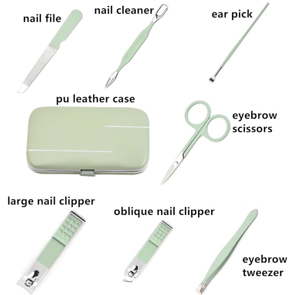 Manikyrset Nagelklippare Set Män Kvinnor Tå Finger Nagelklippare Personlig Vård Verktyg med Bärbar Resväska Manikyr Pedikyr Verktyg Grooming Kit