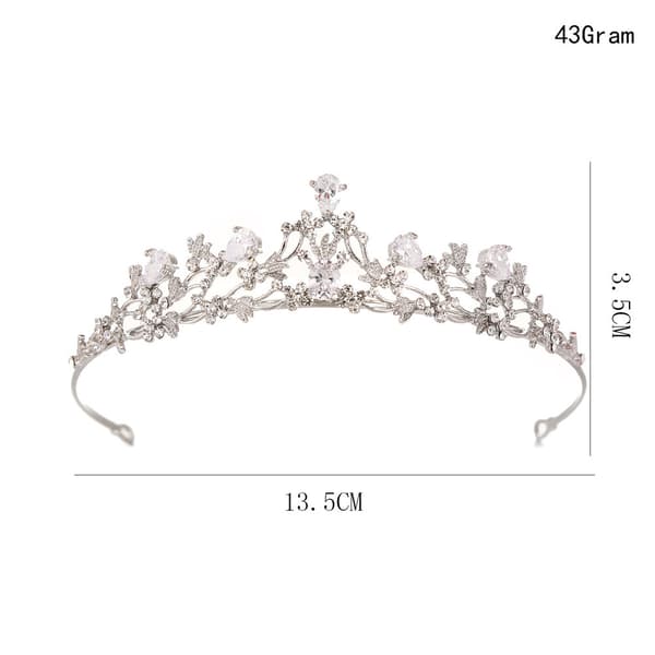 Perle Bryllup Tiara Pannebånd Sølv Krystall Brude H