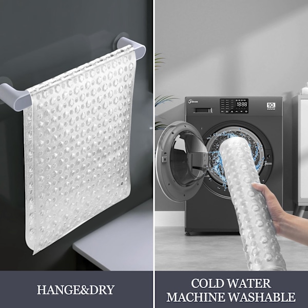 Halkfri badrumsmatta Lyxig extra lång badkarsmatta Säker stark sugkopp och dräneringshål Badrumstillbehör Transparent vit 100*40cm White 100*40cm