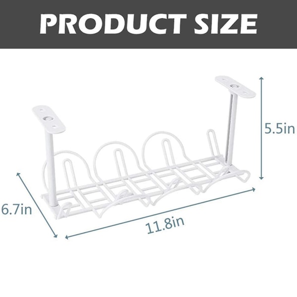 Desk Cable Management 2 Pack Cable Management Tray Compatible With Office & Home