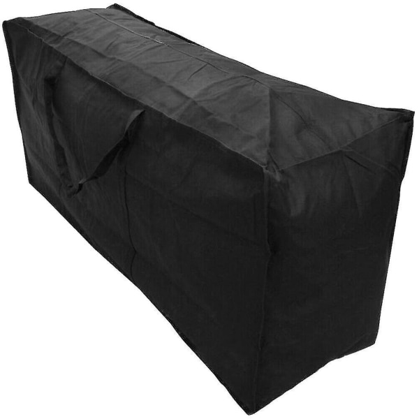Stor bæretaske til havemøbelpude opbevaringspose vandtæt sort 122CM*39CM*55CM