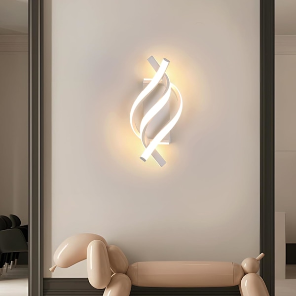 LED væglampe 22W, moderne aluminium LED væglampe med 3 spiralformede lamper, 3000K varmt lys, indendørs væglampe vægbelysning til soveværelse stue