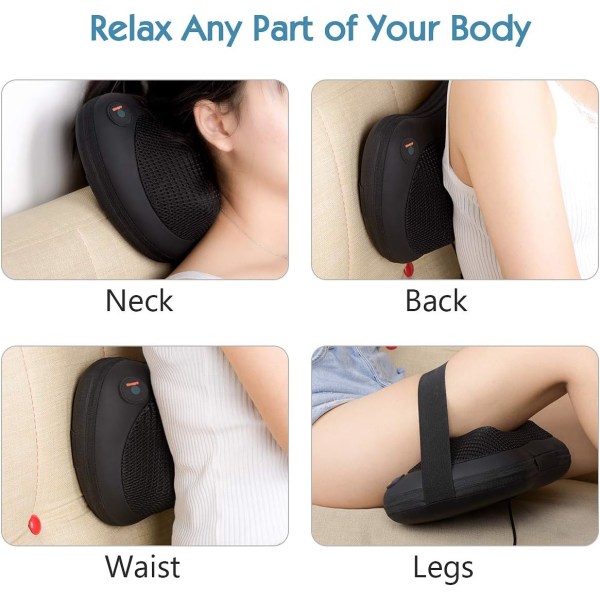 Massagekudde för rygg, smärtlindrande massagekudde