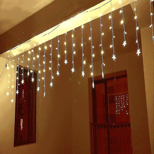 Forskellige formet Led Gardin String Light Party Have Farverig Udendørs Belysning Home Decor UK Adapter Varm Hvid Sommerfugl